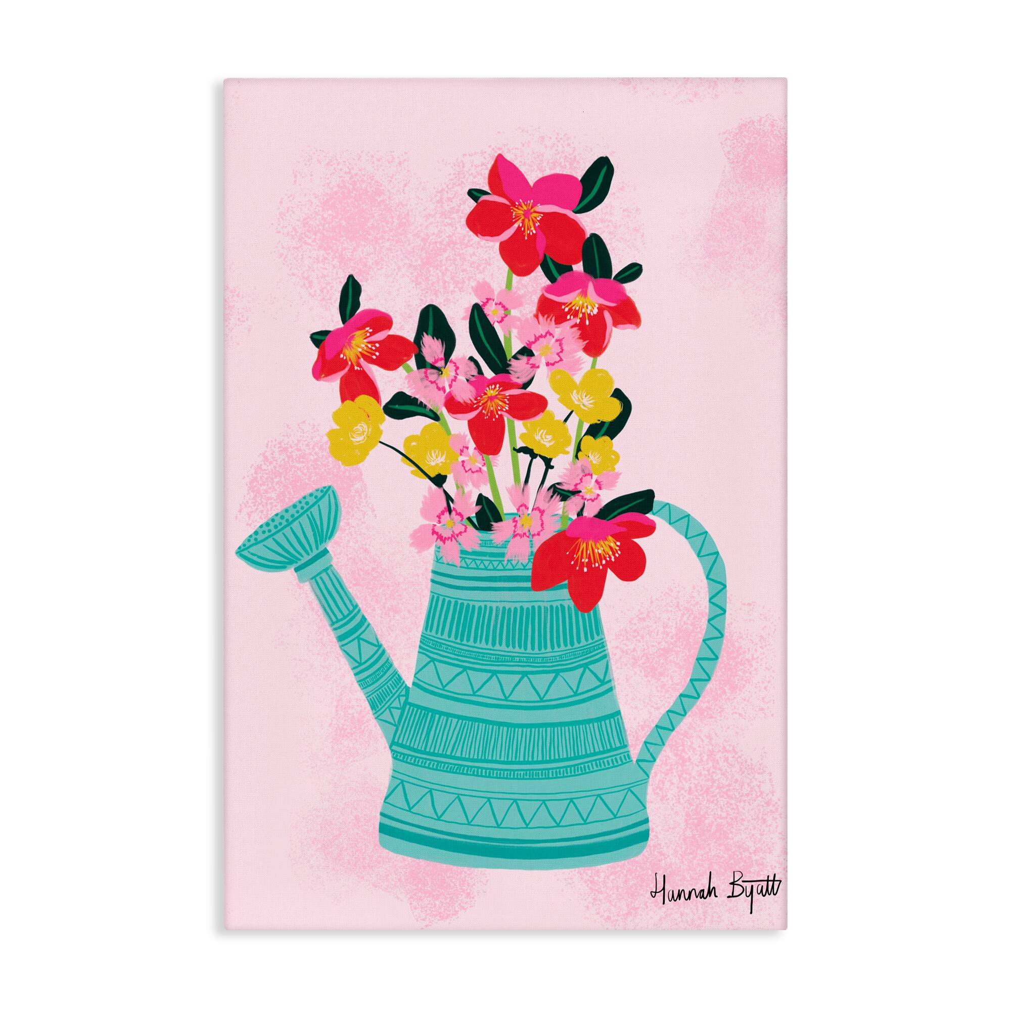 Stupell Industries Local Floral in Watering Can Canvas Wall Art